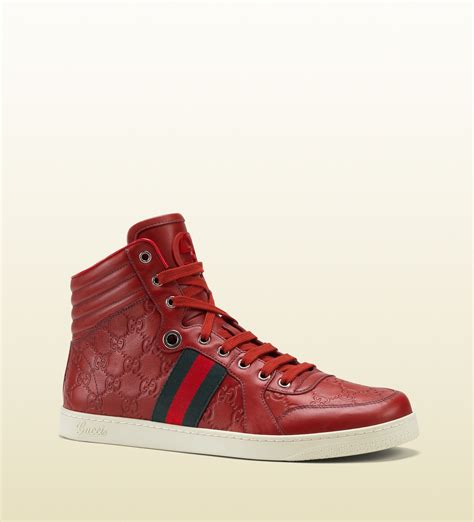 gucci sneakers black and red|Gucci red web sneakers.